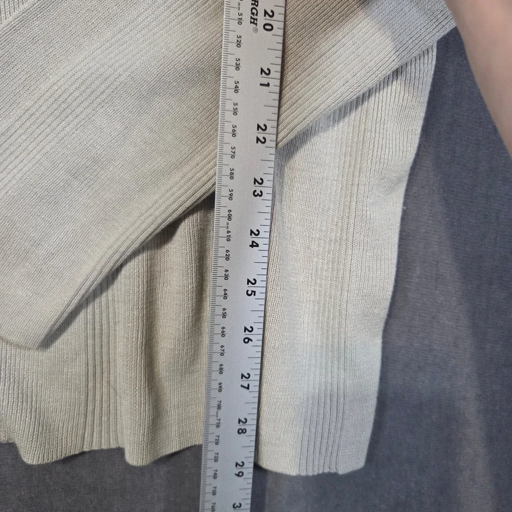 Banana Republic Sweater Mens L Beige Silk Cotton Blend Ribbed Knit Crew Neck